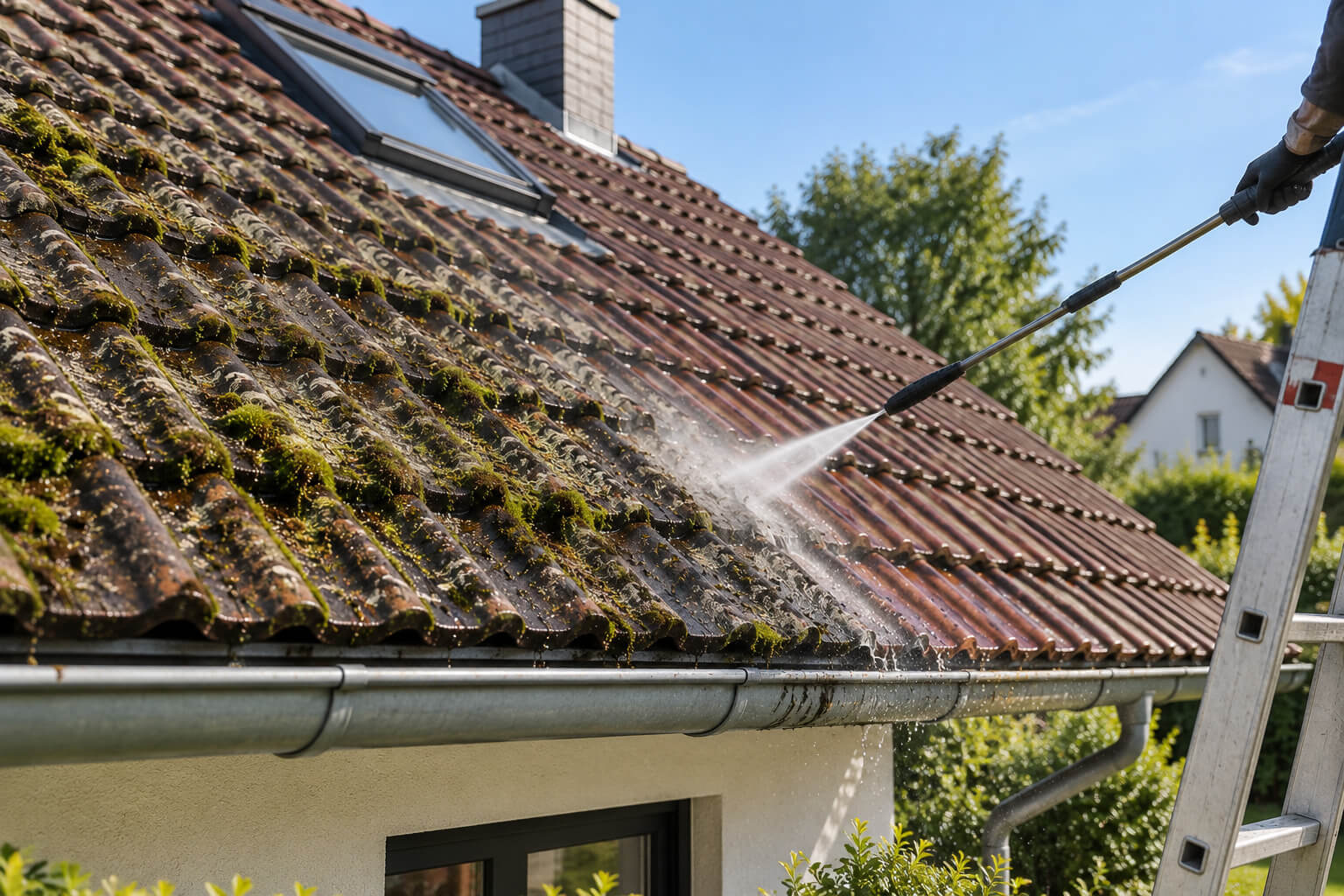 Dachreinigung und Dachrinnenreinigung in Bayern